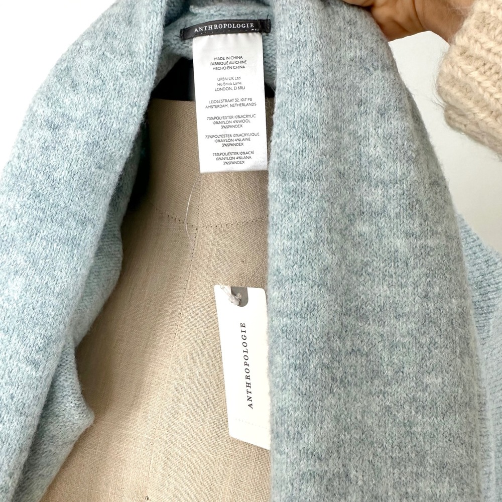 By Anthropologie Mariel Open-Front‎ Cardigan Sweater Light Blue NWT - Picture 2 of 8